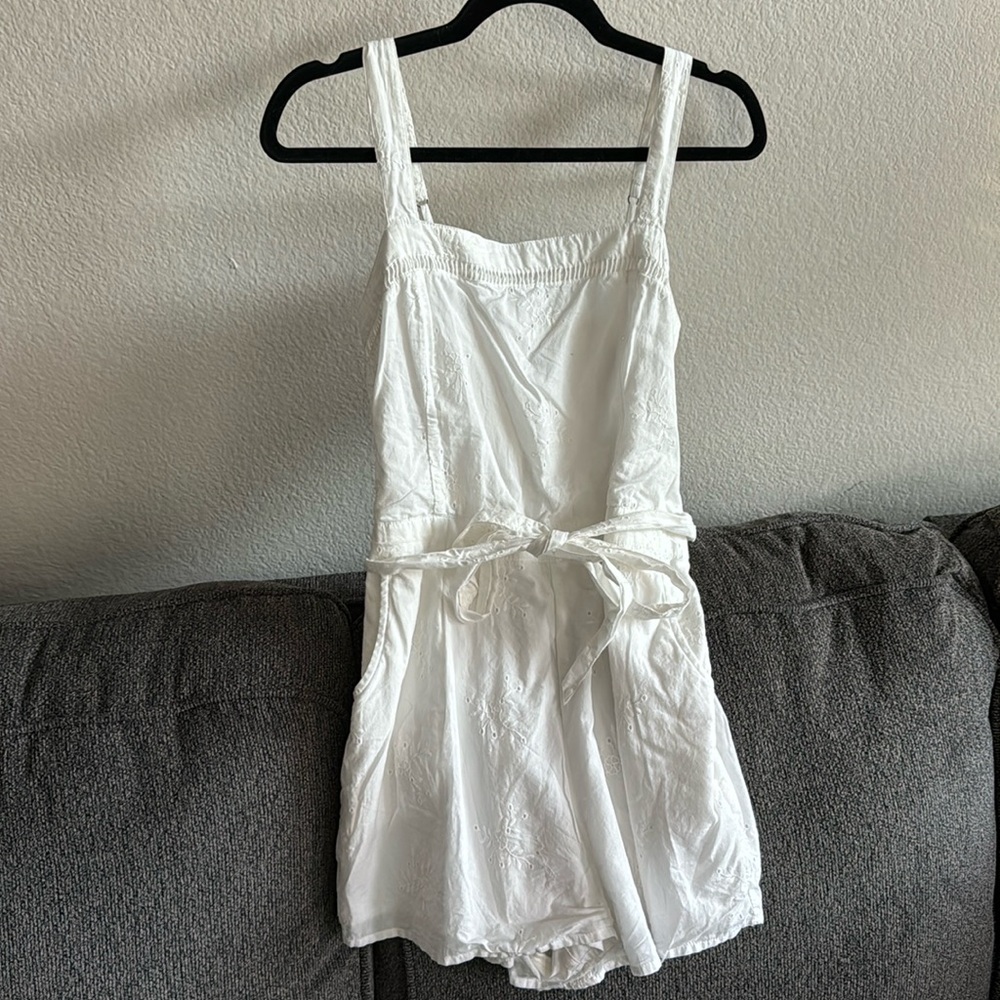 White Lace Romper; Size M